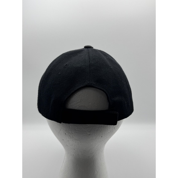 Harley Davidson Flame Logo Cap Wool Blend Black Orange Hat OS Adjustable Vintage - Picture 3 of 9